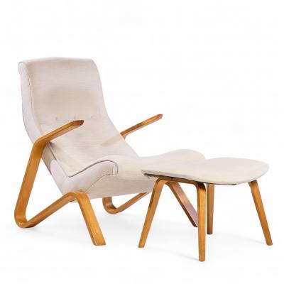 Eero Saarinen Eero Saarinen for Knoll Mid Century Grasshopper Lounge Chairs Pair and Ottoman