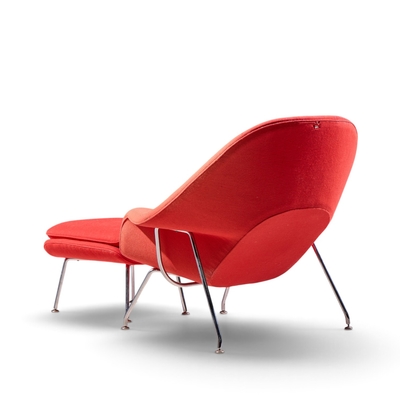 Eero Saarinen Eero Saarinen for Knoll Mid Century Medium Womb Chairs Pair with Ottoman