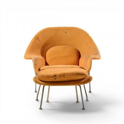 Eero Saarinen Eero Saarinen for Knoll Mid Century Womb Chair with Ottoman