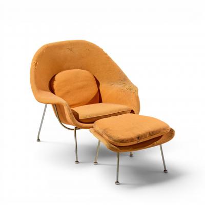 Eero Saarinen Eero Saarinen for Knoll Mid Century Womb Chair with Ottoman