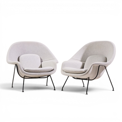 Eero Saarinen Eero Saarinen for Knoll Mid Century Womb Chairs Pair