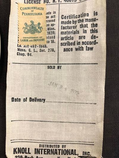 Eero Saarinen Eero Saarinen for Knoll Stool Swivel Blue White Signed