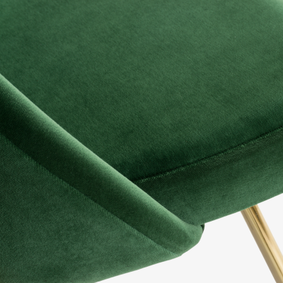 Eero Saarinen Executive Armless Chairs in Emerald Velvet 24k Gold Edition Set of 6