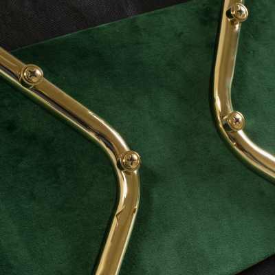 Eero Saarinen Executive Armless Chairs in Emerald Velvet 24k Gold Edition Set of 6