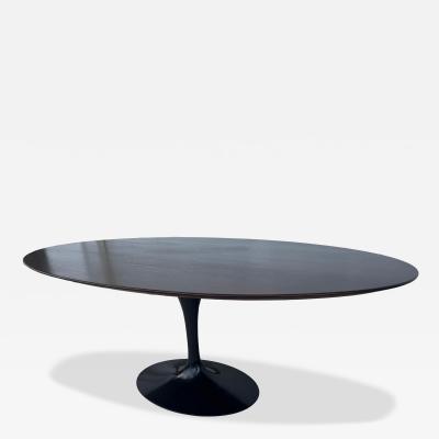 Eero Saarinen Knoll Saarinen Black Tulip Base 78 Oval Walnut Top Dining Conference Table