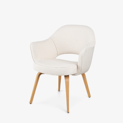 Eero Saarinen Knoll Saarinen Executive Arm Chairs in Italian Boucl Oak Legs Set of 6