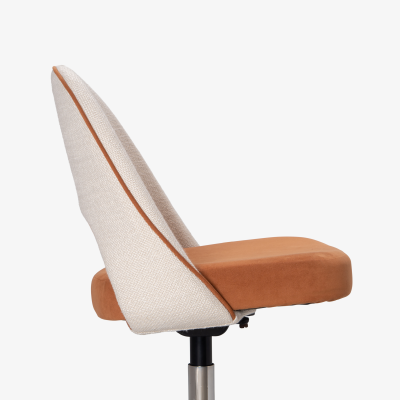 Eero Saarinen Knoll Saarinen Executive Armless Chair in Weave and Ultrasuede Swivel Base