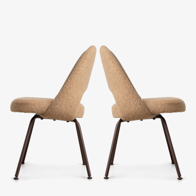 Eero Saarinen Knoll Saarinen Executive Armless Chairs in Boucl Bronze Coated Legs