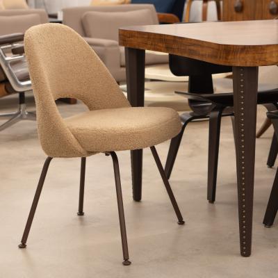 Eero Saarinen Knoll Saarinen Executive Armless Chairs in Boucl Bronze Coated Legs