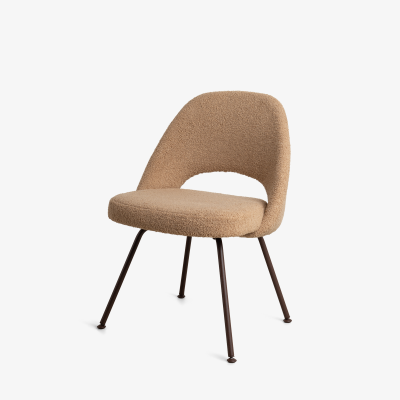 Eero Saarinen Knoll Saarinen Executive Armless Chairs in Boucl Bronze Coated Legs Set of 6