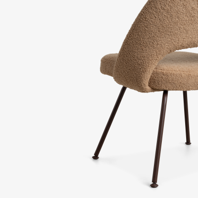 Eero Saarinen Knoll Saarinen Executive Armless Chairs in Boucl Bronze Coated Legs Set of 6