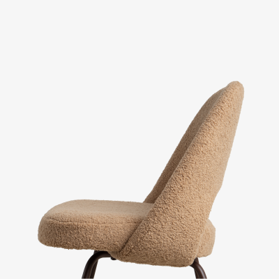 Eero Saarinen Knoll Saarinen Executive Armless Chairs in Boucl Bronze Coated Legs Set of 6