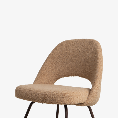 Eero Saarinen Knoll Saarinen Executive Armless Chairs in Boucl Bronze Coated Legs Set of 6