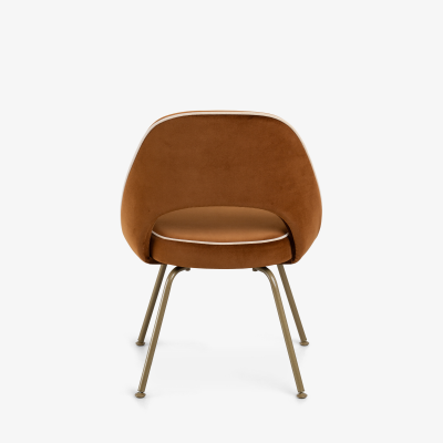 Eero Saarinen Knoll Saarinen Executive Armless Chairs in Cognac Cr me Gold Legs Set of 8