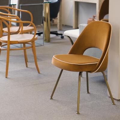 Eero Saarinen Knoll Saarinen Executive Armless Chairs in Cognac Cr me Gold Legs Set of 8