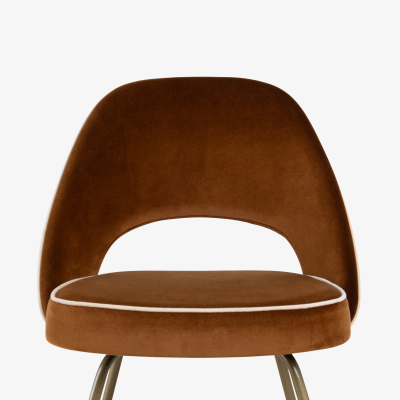 Eero Saarinen Knoll Saarinen Executive Armless Chairs in Cognac Cr me Gold Legs Set of 8