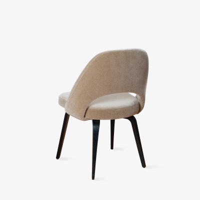 Eero Saarinen Knoll Saarinen Executive Armless Chairs in Mohair with Ebony Wood Legs