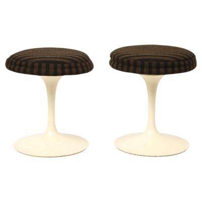 Eero Saarinen Pair Eero Saarinen Knoll Tulip Swivel Stools Mid Century Modern Signed 1978
