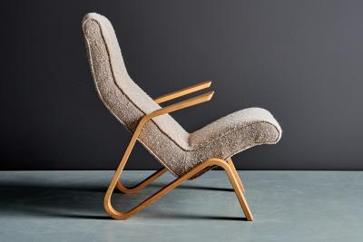 Eero Saarinen Pair of Eero Saarinen Grass Hopper Chairs for Knoll newly upholstered in Boucl 