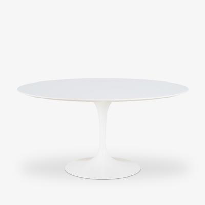 Eero Saarinen Saarinen 54 Round Tulip Pedestal Dining Table in White Laminate by Knoll