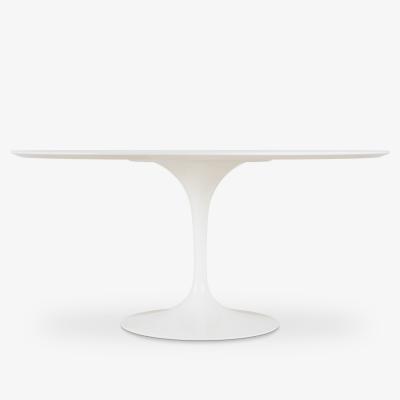 Eero Saarinen Saarinen 54 Round Tulip Pedestal Dining Table in White Laminate by Knoll