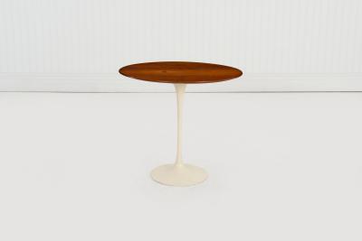 Eero Saarinen Saarinen Elliptical Tulip Side Table 1960c Oiled Walnut Tops Cast Iron Base