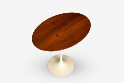 Eero Saarinen Saarinen Elliptical Tulip Side Table 1960c Oiled Walnut Tops Cast Iron Base