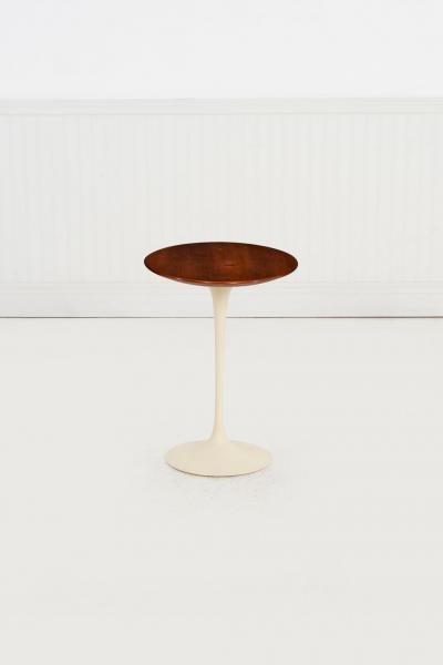 Eero Saarinen Saarinen Elliptical Tulip Side Table 1960c Oiled Walnut Tops Cast Iron Base