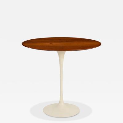 Eero Saarinen Saarinen Elliptical Tulip Side Table 1960c Oiled Walnut Tops Cast Iron Base