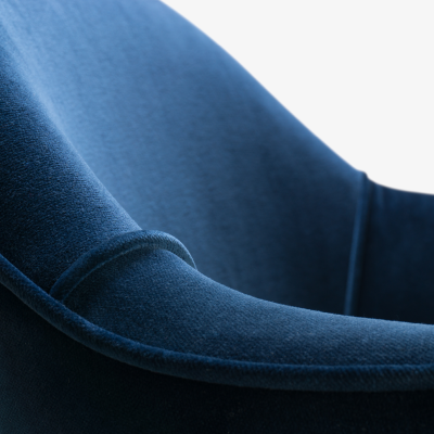 Eero Saarinen Saarinen Executive Arm Chair in Navy Velvet Swivel Base 24k Gold Edition