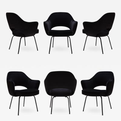 Eero Saarinen Saarinen Executive Arm Chairs Black Edition Set of 6