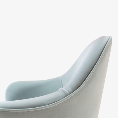 Eero Saarinen Saarinen Executive Arm Chairs in Celadon Velvet 24k Gold Edition