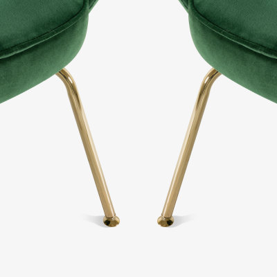 Eero Saarinen Saarinen Executive Arm Chairs in Emerald Velvet 24k Gold Edition Set of 6