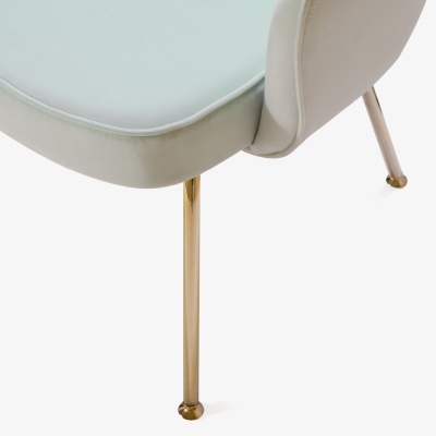 Eero Saarinen Saarinen Executive Arm Chairs in Mint Velvet 24 Karat Gold Edition Set of Six