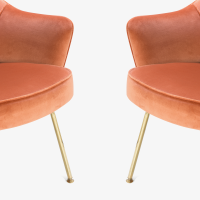 Eero Saarinen Saarinen Executive Arm Chairs in Rust Velvet 24k Gold Edition