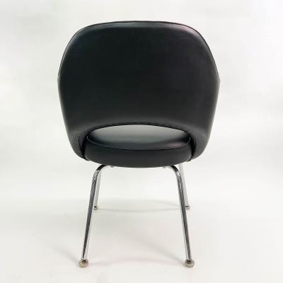 Eero Saarinen Saarinen Executive Armchair in Original Black Leather Steel Tubular Legs