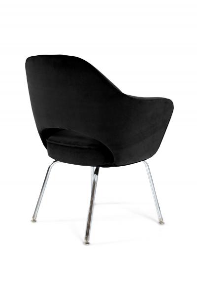 Eero Saarinen Saarinen Executive Armchairs in Black Velvet Set of Six