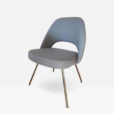 Eero Saarinen Saarinen Executive Armless Chair for Knoll in Gray Fabric Chrome Tubular Legs
