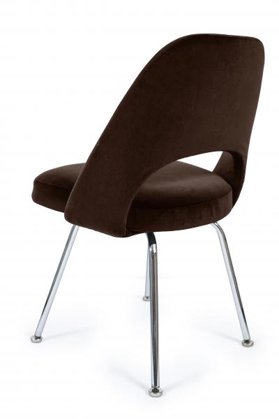 Eero Saarinen Saarinen Executive Armless Chair in Espresso Brown Velvet