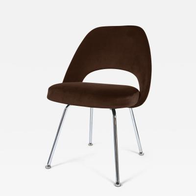 Eero Saarinen Saarinen Executive Armless Chair in Espresso Brown Velvet