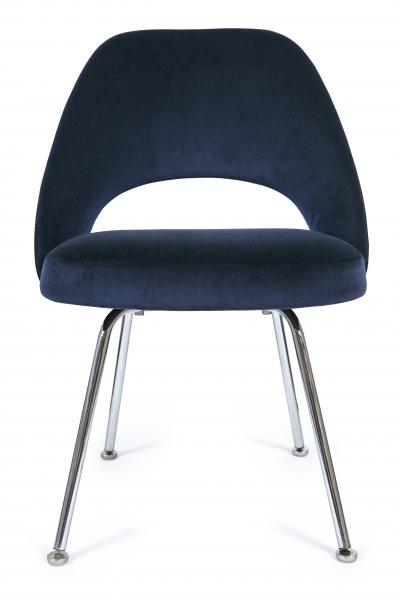 Eero Saarinen Saarinen Executive Armless Chair in Navy Velvet