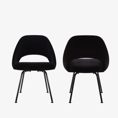 Eero Saarinen Saarinen Executive Armless Chairs Black Edition Set of 6