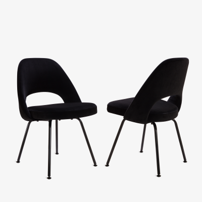 Eero Saarinen Saarinen Executive Armless Chairs Black Edition Set of 6
