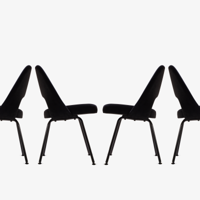 Eero Saarinen Saarinen Executive Armless Chairs Black Edition Set of 6