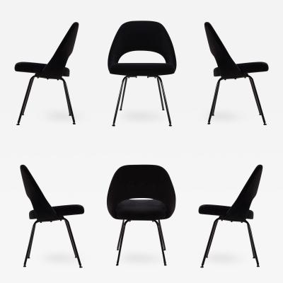 Eero Saarinen Saarinen Executive Armless Chairs Black Edition Set of 6