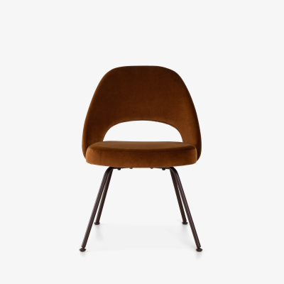 Eero Saarinen Saarinen Executive Armless Chairs in Cognac Velvet Knoll Bronze Legs Set of 6