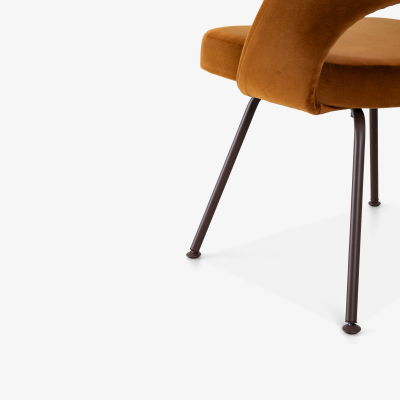 Eero Saarinen Saarinen Executive Armless Chairs in Cognac Velvet Knoll Bronze Legs Set of 6
