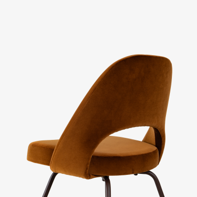 Eero Saarinen Saarinen Executive Armless Chairs in Cognac Velvet Knoll Bronze Legs Set of 8