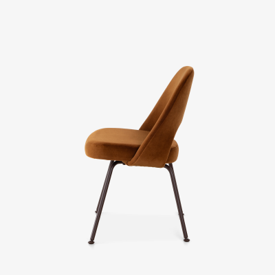 Eero Saarinen Saarinen Executive Armless Chairs in Cognac Velvet by Knoll Bronze Legs