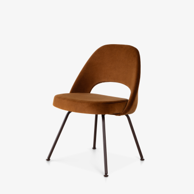 Eero Saarinen Saarinen Executive Armless Chairs in Cognac Velvet by Knoll Bronze Legs